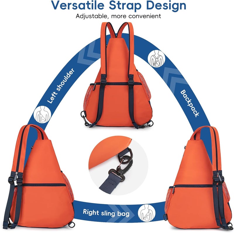 KAVIGOR 2025 Pickleball Sling Bag, Convertible Ultra-Light Backpack with Skin-Soft Fabric & Wet/Dry Pocket, Fits 4 Paddles + Gear - Image 4